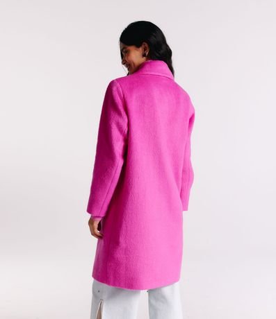 Saco Largo en Polivelour con Botones y Bolsillos 3