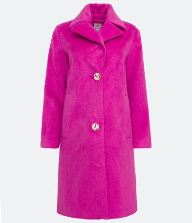 Saco Largo en Polivelour con Botones y Bolsillos 5