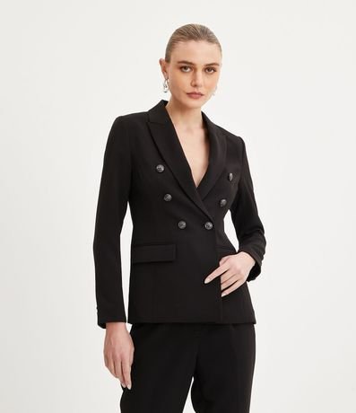 Blazer Sastrería con Abotonado Cruzado y Bolsillos Delanteros 1