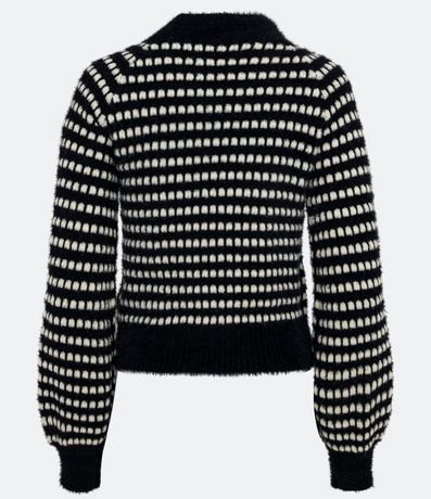 Blusa en Punto con Cuello Alto y Punto Diferenciado 6