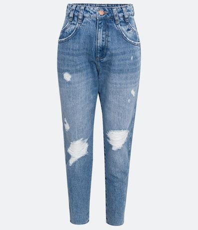 Pantalón Mom en Jeans con Doble Bolsillos y Desgastes 6