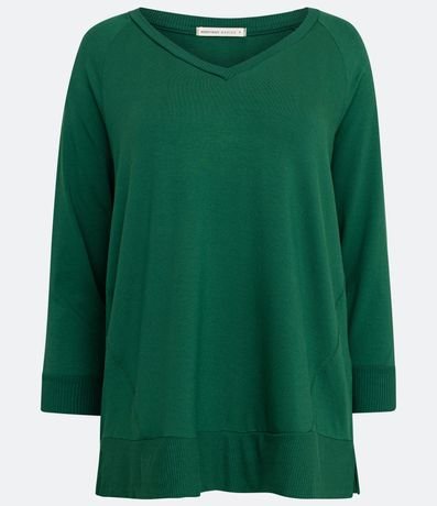 Blusa Básica en Viscosa sin Sisa con Manga 3/4 5