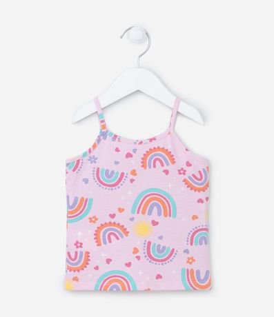 Blusa de Bretel Fino Infantil con Estampado de Arcoiris - Talle 1 a 5 años 2
