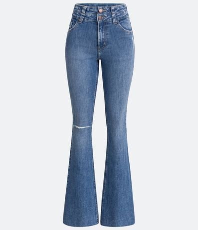 Pantalón Boot Cut en Jeans con Roto en la Rodilla y Aberturas 7