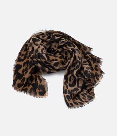 Pañuelo Grande con Estampado Animal Print Jaguar 2