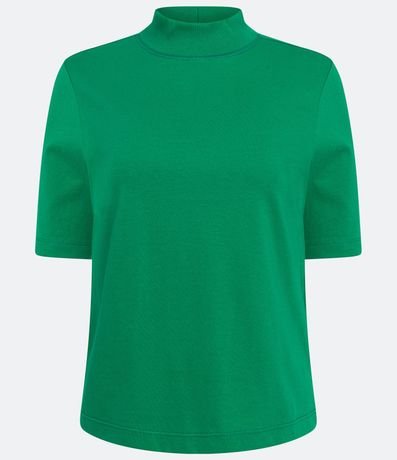 Blusa en Algodón con Cuello Alto y Manga Corta 5
