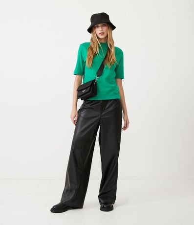 Blusa en Algodón con Cuello Alto y Manga Corta 2