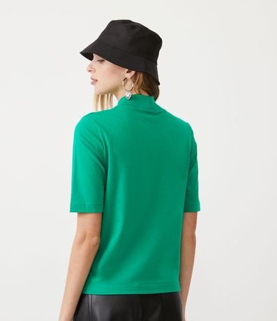 Blusa en Algodón con Cuello Alto y Manga Corta 3