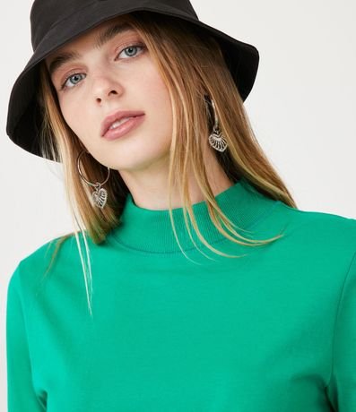 Blusa en Algodón con Cuello Alto y Manga Corta 4