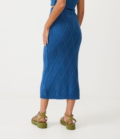 Pollera Midi de Punto con Cintura Elástica y Rombos Texturizados 3