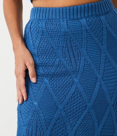 Pollera Midi de Punto con Cintura Elástica y Rombos Texturizados 4