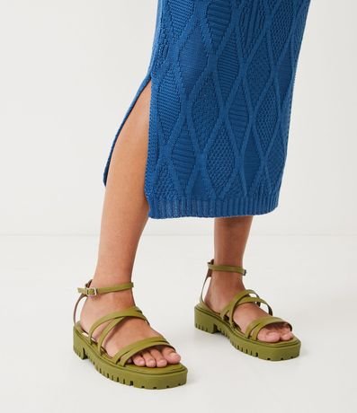 Pollera Midi de Punto con Cintura Elástica y Rombos Texturizados 5