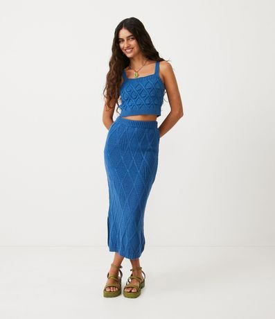 Blusa Cropped sin Manga de Puntos Diferenciados 3