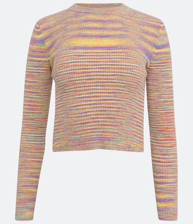 Blusa de Punto Acanelado con Manga Larga y Rayas Degradadas 5