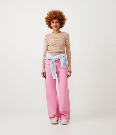 Blusa de Punto Acanelado con Manga Larga y Rayas Degradadas 3