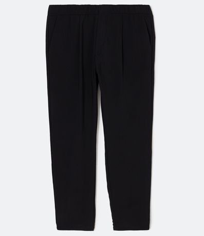 Pantalón Slim Cropped en Viscosa con Cintura Elástica y Pliegas Delanteras 6