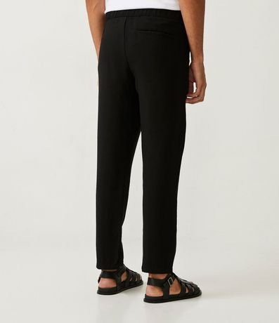 Pantalón Slim Cropped en Viscosa con Cintura Elástica y Pliegas Delanteras 3