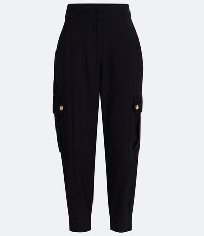 Pantalón Zanahoria en Viscosa con Bolsillo Cargo 5