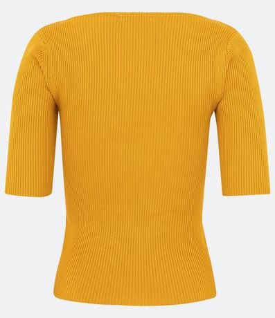 Blusa de Punto Acanalada con Cuello Barco 6