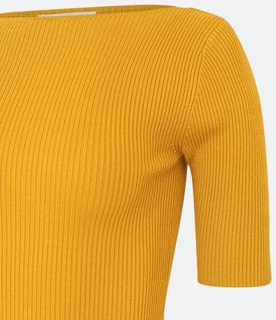 Blusa de Punto Acanalada con Cuello Barco 7