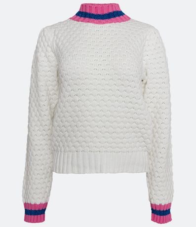 Suéter de Punto con Cuello y Puños Contrastantes y Hilo Metálico 5
