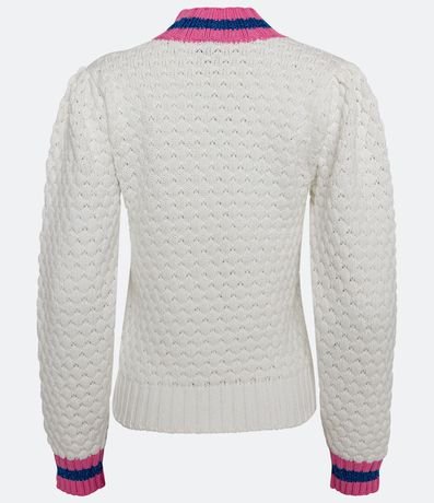 Suéter de Punto con Cuello y Puños Contrastantes y Hilo Metálico 6
