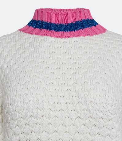 Suéter de Punto con Cuello y Puños Contrastantes y Hilo Metálico 7