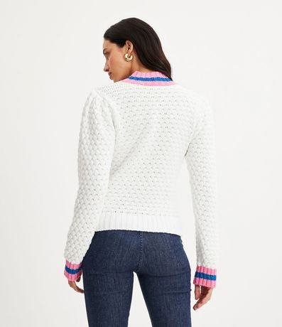 Suéter de Punto con Cuello y Puños Contrastantes y Hilo Metálico 3