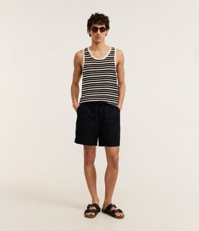 Bermuda en Algodón con Cintura Elástica y Bolsillos