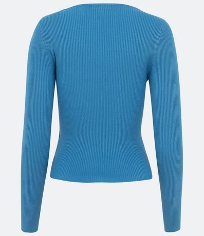 Blusa de Punto Acanalado con Cuello Barco y Mangas Largas 2