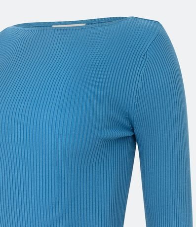 Blusa de Punto Acanalado con Cuello Barco y Mangas Largas 3