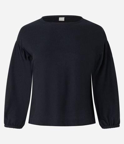 Blusa en Viscosa con Sisa Desplazada y Trenzado en el Puño 1