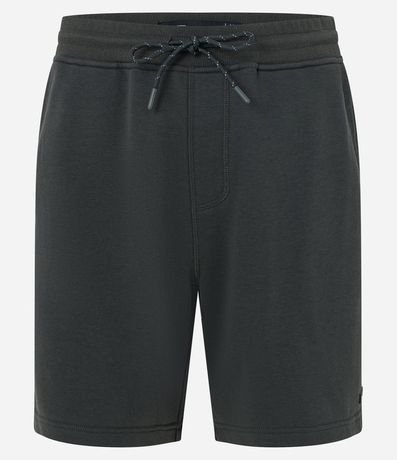 Bermuda Slim en Algodón con Cintura Elástica y Etiqueta en la Barra