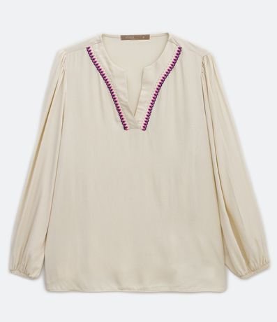 Blusa Bata en Viscosa con Detalle en el Escote Curve & Plus Size 5