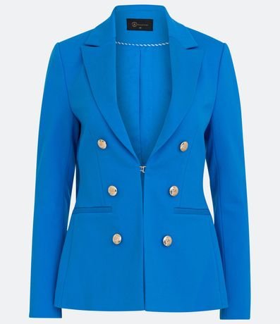 Blazer Alargado en Punto Roma con Cierre de Botones 6