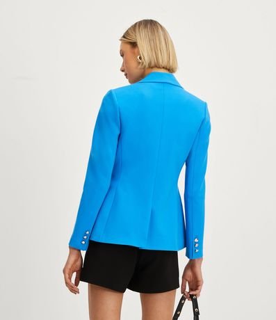 Blazer Alargado en Punto Roma con Cierre de Botones 4