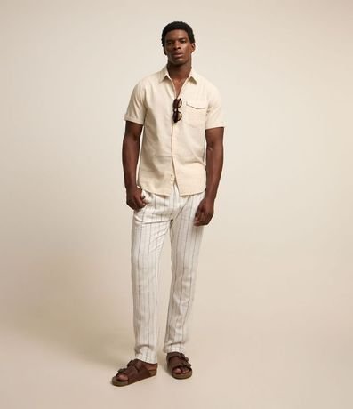 Camisa Manga Corta en Lino con Bolsillo 2