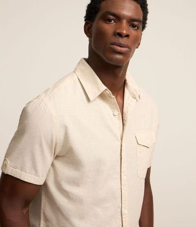 Camisa Manga Corta en Lino con Bolsillo 3