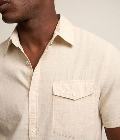 Camisa Manga Corta en Lino con Bolsillo 4