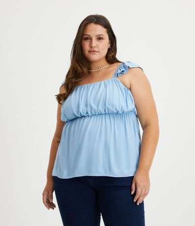 Blusa en Viscosa con Volados en los Tirantes Curve & Plus Size