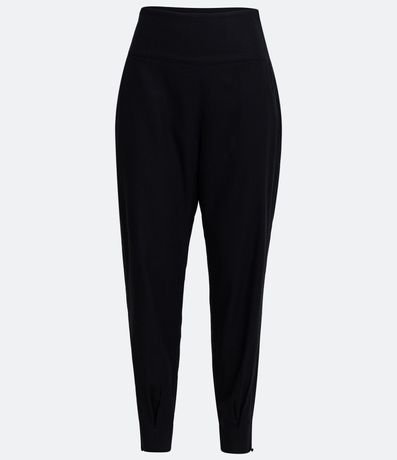 Pantalón Carrot en Lino con Cintura Ancha