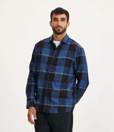 Camisa Regular en Algodón con Estampa de Cuadros