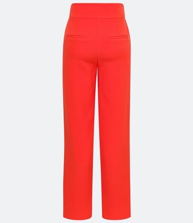 Pantalón Recto Cintura Alta con Cremallera Contrastante 6