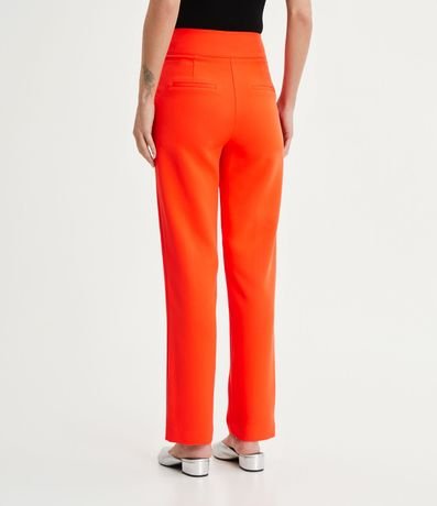 Pantalón Recto Cintura Alta con Cremallera Contrastante 3