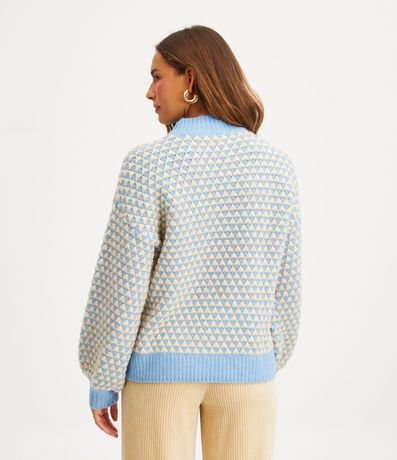 Suéter de Punto Diferenciado y Estampa Geométrica 3