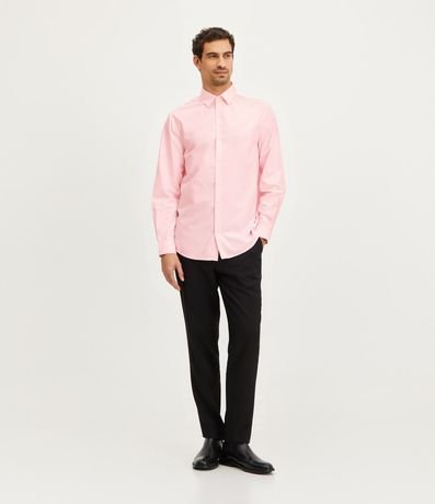 Camisa Regular en Microfibra con Cuello Inglés y Manga Larga 2
