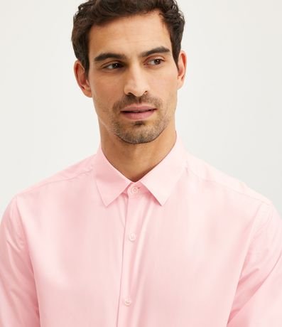 Camisa Regular en Microfibra con Cuello Inglés y Manga Larga 4