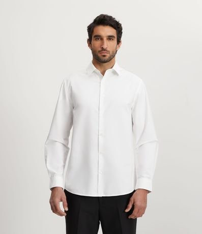 Camisa Regular en Microfibra con Cuello Inglés y Manga Larga 4