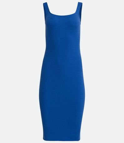 Vestido Midi Básico con Escote Cuadrado 6
