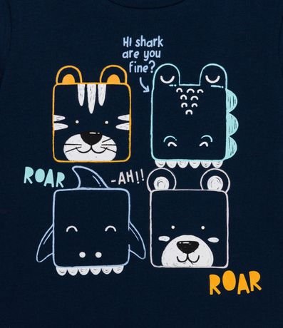 Pijama Infantil Largo con Estampado de Animales y de Cuadros - Talle 1 a 4 años 2